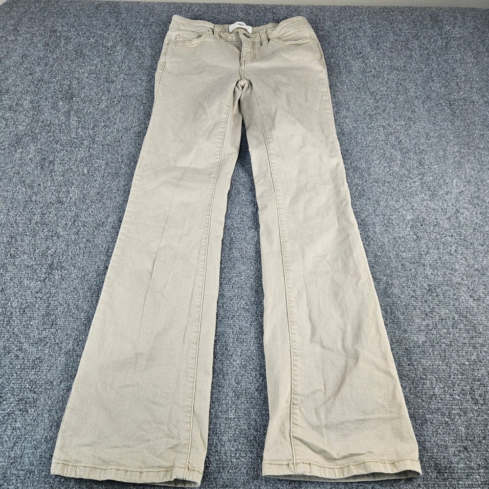 BKE Denim Khaki Tan Flare Leg Pants Womens 24 x 31.5 Stretch Cotton Blend